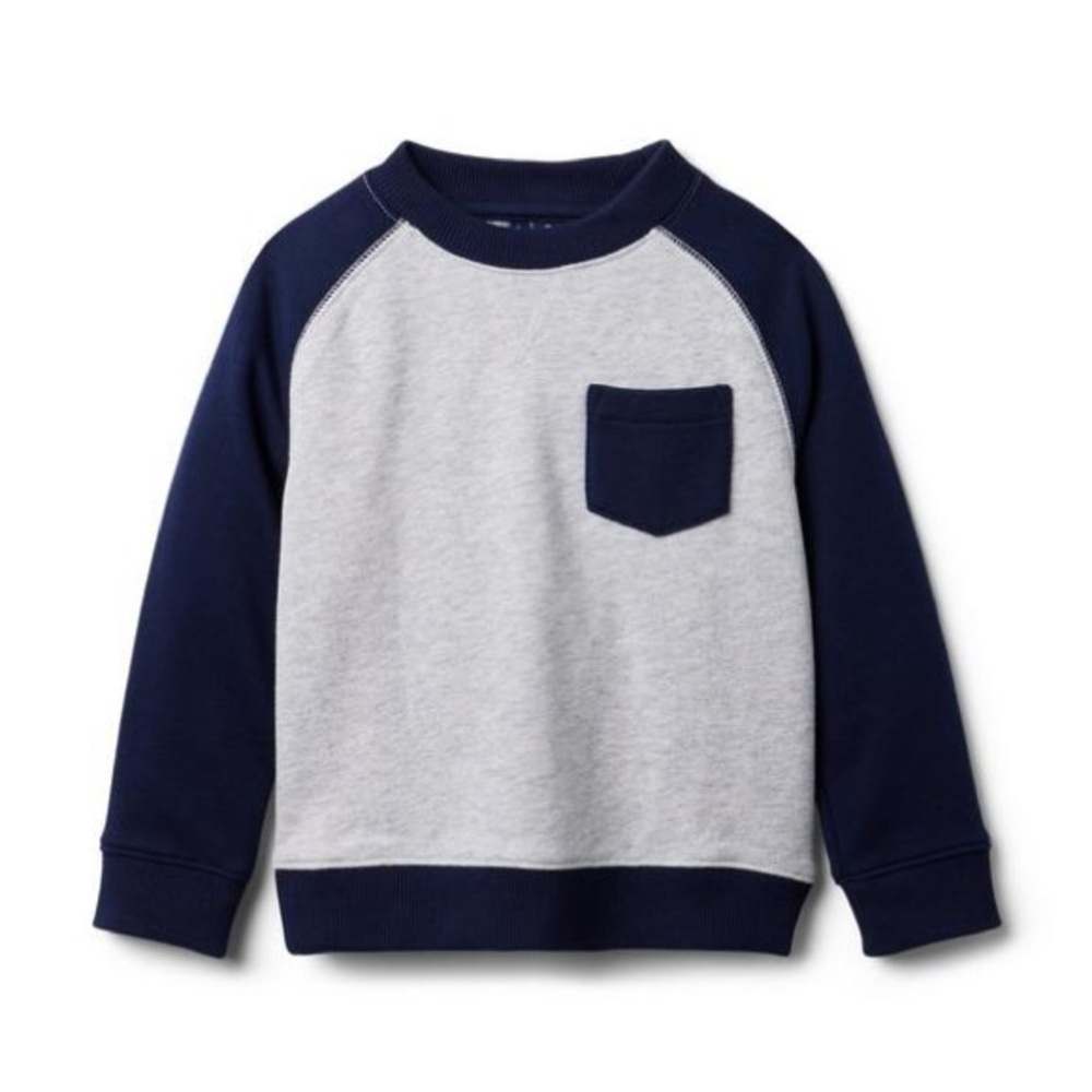Janie and Jack Color Block Gray and Navy Crew Neck Sweatshirt 6-12 M